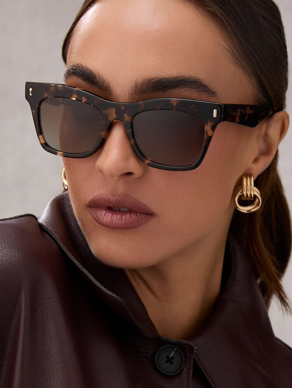 Diff Eyewear Tortoiseshell Sunglasses with Brown Lenses